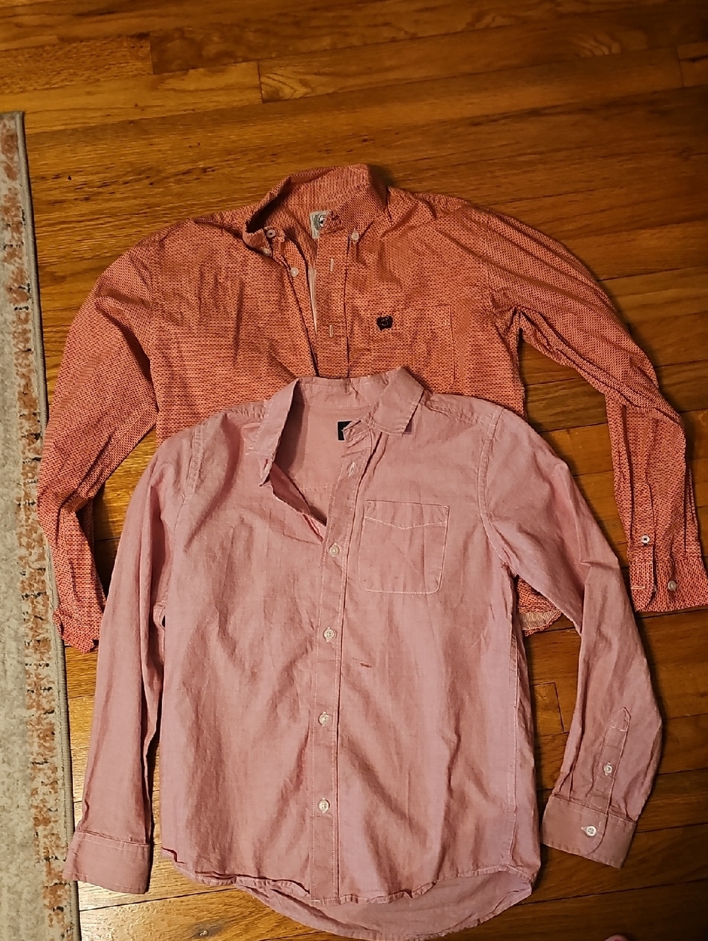 Cinch Kids Pink & Salmon Button-Down Casual Shirts.